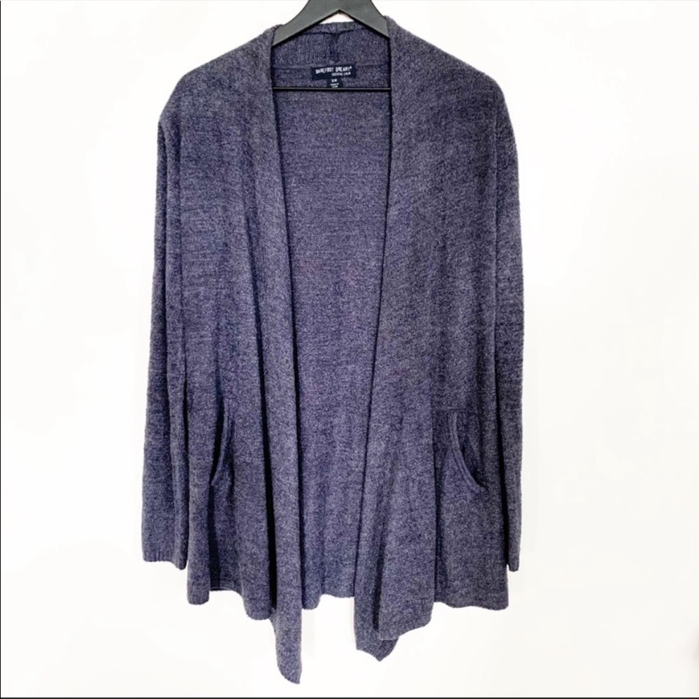 Barefoot Dreams Cozychic Lite Island Wrap Cardigan Pacific Blue Small Medium - Picture 2 of 8